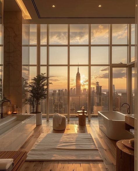 Penthouse Master Suite, Cute Penthouse, Manhattan Apartment Luxury, New York Penthouse Apartment, Nyc Aesthetic Apartment, Nyc Apartment Bathroom, Expensive Apartment, New York City Penthouse, Luxury Building