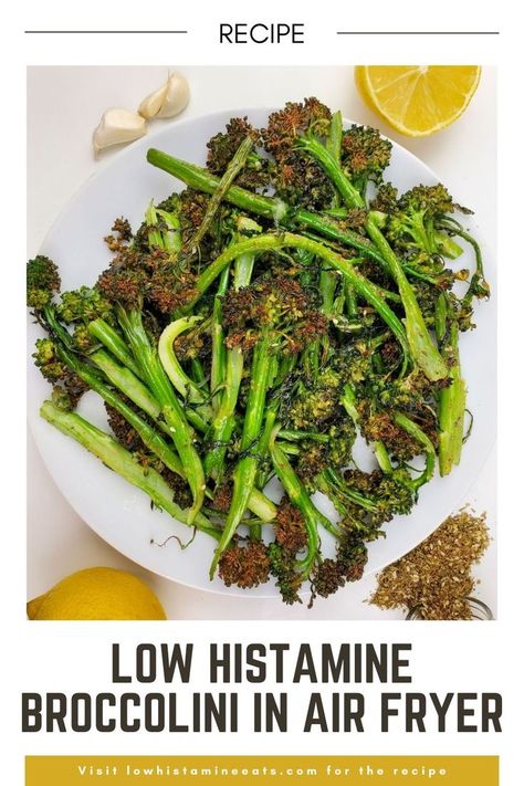 Elevate your plate with Low Histamine broccolini with this 10-Minute Broccolini in the Air Fryer! This crispy, antioxidant-rich delight is an anti-inflammatory powerhouse that you'll actually enjoy. In just 10 minutes, savor the goodness of roasted tenderstem broccoli, charred with garlic and lemon juice. Easy Broccolini Recipe, Low Histamine Recipes, Broccolini Recipe, Frozen Chicken Wings, Air Fryer Chicken Thighs, Roasted Broccolini, Tenderstem Broccoli, Low Histamine, Air Fryer Chicken Wings