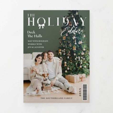 Holiday Magazine Covers, Christmas Magazine, Family Christmas Card Photos, Holiday Magazine, Magazine Feature, Unique Postcards, Unique Christmas Cards, Family Christmas Cards, Christmas Family Photos