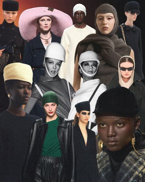 Hats are Back on Top Hat Runway, Aviator Cap, Andre Courreges, Stephen Jones, Low Chignon, The Garrison, Skirt With Buttons, Pillbox Hat, Swim Caps