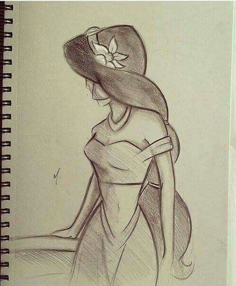 Need to draw it Jasmine Drawing, Teenage Drawings, Easy Pencil Drawings, Easy Disney Drawings, Disney Drawings Sketches, Disney Jasmine, Karakter Disney, Disney Art Drawings, Disney Princess Drawings