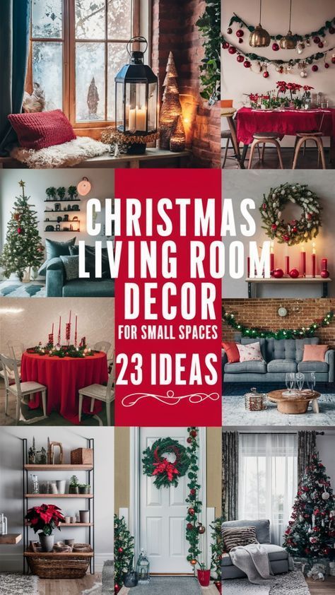 Christmas Decor In Small Spaces, Christmas Living Room Ideas Small Spaces, Minimalist Christmas Decor Small Spaces, Christmas Living Room Decor Small Spaces, Small Living Room Christmas Decor Ideas, Living Room Decor Small Spaces, Small Living Room Christmas Decor, Room Decor Small Spaces, Living Room Apartment Modern