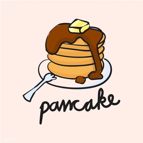 Pancake Drawing, Kawaii Inspiration, Food Doodle, Baby Chef, Doodle Icons, English Club, Ceramic Cafe, 50s Diner, Food Doodles