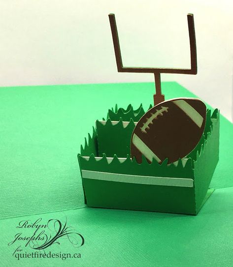 Football Boxes Ideas, Football Pop Up Card, Football Birthday Card Ideas, Handmade Football Cards, Handmade Football Themed Birthday Cards, Football Cowboys, Rugby Party, Football Box, Diy Templates