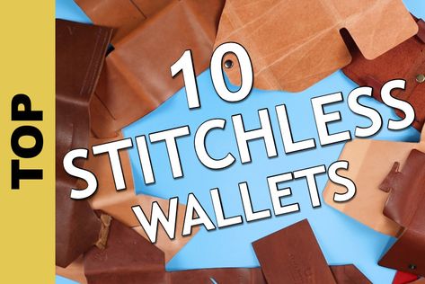 Handmade stitchless or low stitch leather wallet are popular as there's no sewing to break to make the wallet useless. Using folds, tabs and glue, the designs are clever, while being fully functional. The post TOP 10 No/Low Stitch Leather Wallets; +3 NEW appeared first on Walletopia. No Stitch Leather Bag, No Stitch Leather Wallet, Stitchless Leather Wallet, Leather Card Wallet Pattern, Wallet Pattern Free, Long Wallet Pattern, Cash Wrap, Sew Wallet, Simple Wallet