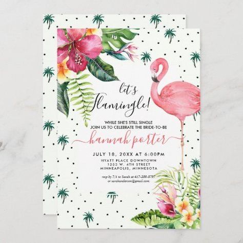 $ 2.92 | Flamingo Themed Bachelorette Party #tropical #palm #flamingo #flamingle #wedding #bachelorette #watercolor #floral #chic #modern Last Flamingle Bachelorette, Flamingle Bachelorette Party, Last Flamingle, Final Flamingle, Bachelorette Invites, Flamingle Bachelorette, Lets Flamingle, Flamingo Invitation, Themed Bachelorette