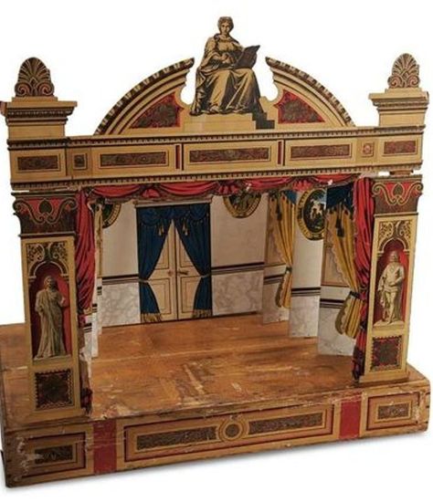 Theatre Diy, Victorian Toys, Paper Theatre, German Toys, Puppet Theatre, Toy Theatre, Set Design Theatre, Puppet Toys, Dramatic Arts