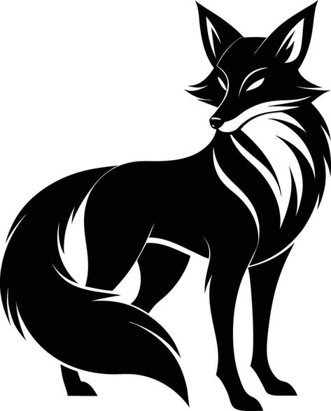 Fox Icon, Fox Silhouette, Black And White Silhouette, Fox Artwork, Tree Saw, Animal Silhouette, Water Slide, Cityscape Photos, Logo Banners