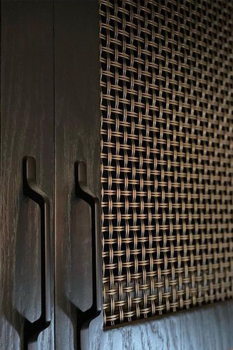 Cabinet Interior Design, Metal Mesh Screen, Mesh Screen Door, Cabinet Interior, Decorative Metal Screen, Hospitality Interior Design, Indian Home Design, Metal Grid, Cabinet Fronts