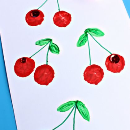 cherries Red Day Activity, Color Red Activities, Cherry Craft, Cheap Art Projects, Red Week, Fruit Art Kids, Red Crafts, Circle Crafts, Preschool Colors