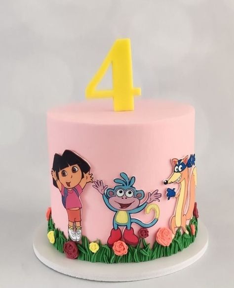 Dora Explorer Party Ideas, Dora Cake Design, Dora Theme Cake, Dora Birthday Party Ideas, Dora Birthday Party, Dora Birthday Cake, Dora The Explorer Birthday Party, Dora The Explorer Cake, Dora Explorer