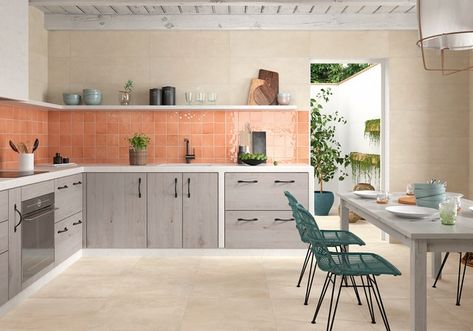 Mediterranea Coral Gloss 5"x5" Ceramic Wall Tiles Cleaning Porcelain Tile, Easy Flooring, Cleaning Marble, Statement Tiles, Subway Tile Kitchen, Flooring Materials, Kitchen Trends, Tile Work, Porcelain Floor Tiles