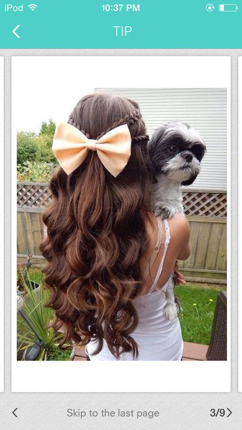 Gorgeous😍 Curly Homecoming Hairstyles, Curled Hair With Braid, Best Human Hair Extensions, Braided Hairstyles For Teens, Medium Long Hair, Homecoming Hair Down, Peinados Fáciles Para Cabello Corto, Braided Hairstyles Easy