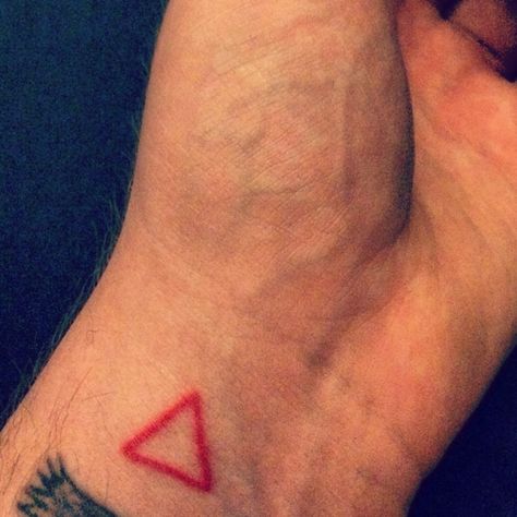 #Triangle #Red #Tattoo Pink Triangle Tattoo, Aesthetic Procedures, Hip Tattoos, Red Tattoo, Hip Tattoos Women, Pink Triangle, Tattoos Women, Tat Ideas, Hip Tattoo