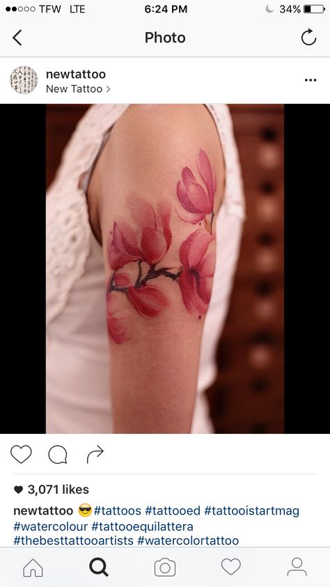 Tattoo Modern, Painting Instagram, Chinese Ink Painting, Magnolia Tattoo, Mastectomy Tattoo, Beautiful Tattoos For Women, Tattoo Henna, Inspiration Tattoos, Geniale Tattoos