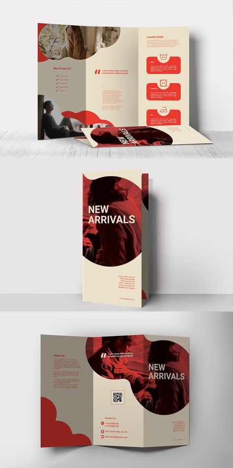 Fashion Catalogue Trifold Brochure Template AI, EPS, PSD Modern Trifold Brochure Design, Fashion Brochure Design, Beauty Brochures, Catalogue Design Templates, Product Catalog Template, Ad Ideas, Japan Candy, Moodboard Ideas, Professional Brochure