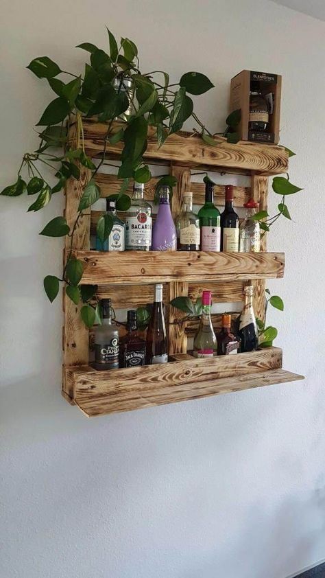 Palet Bar, Bar Pallet, Bar En Palette, Pallet Bar Diy, Bar Shelves, Pallet Bar, Bar Shelf, Beautiful Bars, Pallet Shelves