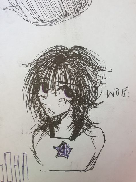 A wolf cut #sketch #doodle #art #digitalart #wolfcut #anime #animeart #sketching #traditionalart Wolfcut Drawing, A Wolf Cut, Hair Drawings, Quotes Creativity, Hairstyles Drawing, Hair Stenciling, Wolfcut Hair, Draw Hair, Anime Head