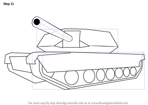 Learn How to Draw a Simple Tank (Military) Step by Step : Drawing Tutorials Military Tank Drawing, Army Tank Drawing, Tank Drawing Easy, Army Drawing Easy, Fish Tank Drawing, Tank Reference, Prohibition Bar, Army Force, Tank Drawing