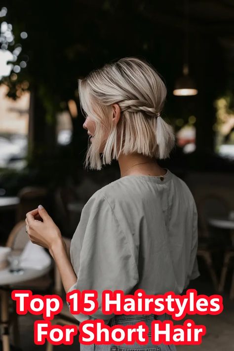 Discover these quick and easy hairstyles for short hair that are both simple and chic. These effortless and stylish looks are perfect for any occasion. #hairstylesforshorthair #shorthairhairstyle Zambian Wedding, Haircuts Wavy, Hairstyles French, Short Hair Dos, Braid Crown, Hair Layered, Short Hair Up, Tattoo Vector, Short Hairdos