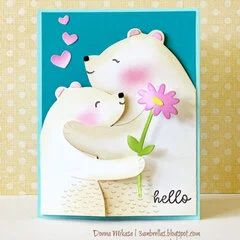 Hey There, Tag Pocket - Project Idea - Scrapbook.com Waffle Flower Bear Hugs, Bears Hugging, Mittens Card, Congrats Cards, Preschool Valentine Crafts, You Tube Videos, Flower Bear, 8 Martie, Bear Card