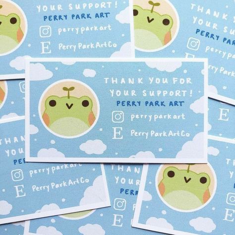 Sticker Business Packaging, Small Sticker Business, Logo Ideas Aesthetic, Aesthetic Sticker Design, Sticker For Business, Korean Stationary, Stickers Frog, Illustration Business Cards, Sticker Business