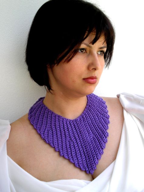 Crochet Chain Scarf, Crocheted Collar, Crochet Necklace Pattern, Crochet Jewlery, Fiber Art Jewelry, Knitted Necklace, Jewelry Crochet, Chain Scarf, Knit Jewelry