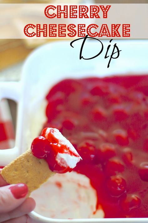 Cherry Cheesecake Dip is the ultimate dessert dip! So much easier than making a cheesecake but all the flavor! A must-make for the holidays! Desserts Dips, Creamy Dips, Cherry Cheesecake Dip, Cheesecake Dip Recipe, Fruit Dips, Butterscotch Pie, No Bake Cherry Cheesecake, Dessert Halloween, Cake Dip