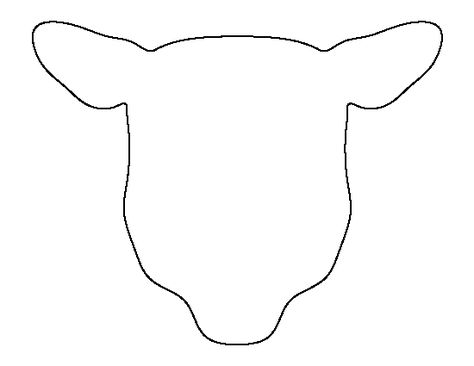 Sheep head pattern. Use the printable outline for crafts, creating stencils, scrapbooking, and more. Free PDF template to download and print at http://patternuniverse.com/download/sheep-head-pattern/ Sheep Head Template, Goat Template Free Printable, Sheep Face Template Free Printable, Sheep Template Free Printable, Sheep Stencil Templates, Sheep Craft Template, Lamb Template, Sheep Outline, Sheep Template