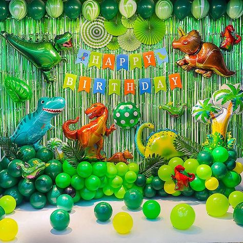 Dinosaur Birthday Party, Happy Birthday Banner, Birthday Party Decoration, Dinosaur Birthday, Birthday Banner, Party Decoration, Dinosaurs, Balloons, Happy Birthday