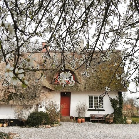 my scandinavian home: The Idyllic Thatched Cottage and Garden of a Danish Artist Simple Outhouse, Danish Apartment, Home Ideas Kitchen, Dreamy Cottage, My Scandinavian Home, Scandi Living, Home Drawing, Drawing Home, European Cottage