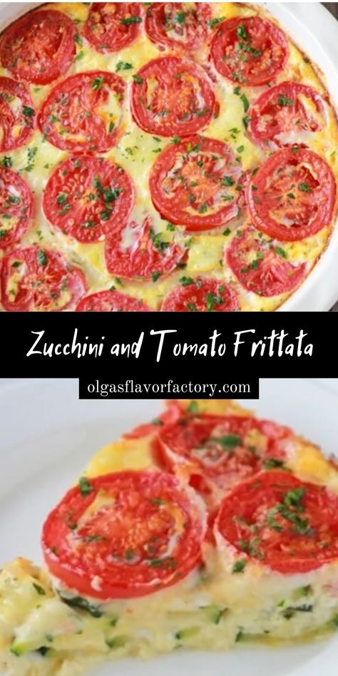 Zucchini Tomato Frittata, Zucchini And Tomato, Zucchini Dinner Recipes, Tomato Frittata, Zucchini Breakfast, Tomato Breakfast, Zucchini Frittata, Zucchini Tomato, Summer Produce