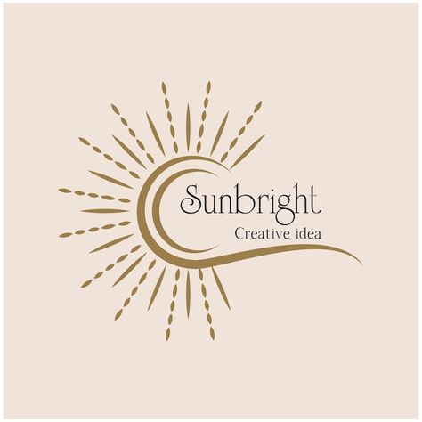 Vector sunbright sunshine sunlight icon ... | Premium Vector #Freepik #vector #alchemy #astrology #astrology-logo #esoteric Sun Logos Ideas, Sun And Moon Logo Design, Sun Icon Logo, Sunshine Logo Design Inspiration, Graphic Studio Logo, Sun Logo Ideas, Sunshine Logo Design, Sun Logo Design Ideas, Sunlight Logo