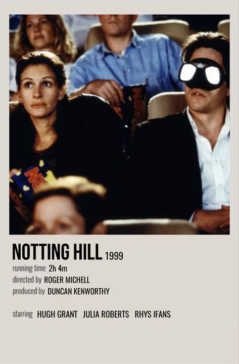 minimal polaroid movie poster for notting hill Notting Hill Movie Poster, Notting Hill Movie, Polaroid Movie Poster, Film Polaroid, Rom Coms, Movie Board, Polaroid Posters, Filmy Vintage, Iconic Movie Posters