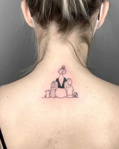 Mom And Children Tattoo, Mother And Children Tattoo, Mother Children Tattoo Ideas, Mother And Child Tattoo, Mother Of Two Tattoo Ideas, Sons Tattoo, Daughters Tattoo, Children Tattoo, Tattoos Mom