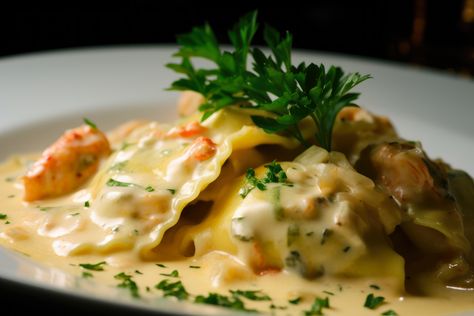 A recipe for lobster ravioli that can be made at home, including pro tips. Homemade Lobster Ravioli, Lobster Ravioli, Fish Burger, Ravioli Recipe, Recipe Icon, How To Cook Beef, How To Cook Pork, Italian Christmas, Cooking Seafood