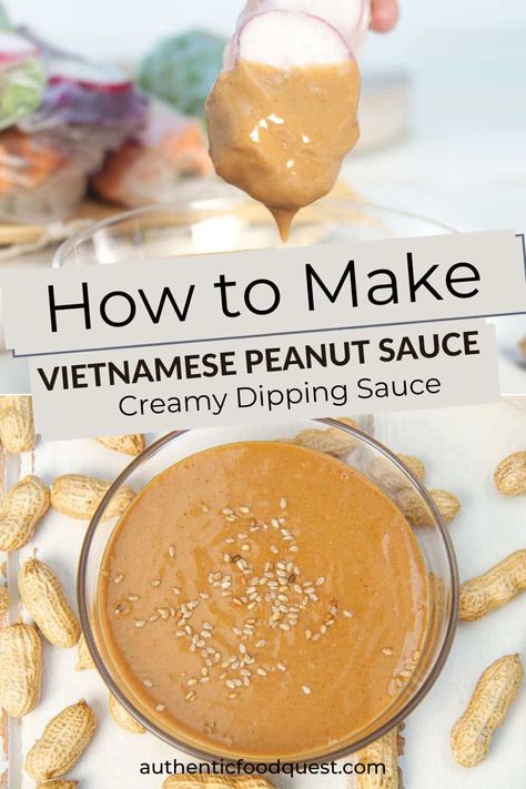 Spring Roll Peanut Sauce, Vietnamese Peanut Sauce, Spring Roll Dipping Sauce, Peanut Butter Dipping Sauce, Chinese Sauces, Spring Roll Sauce, Creamy Dipping Sauce, Peanut Dipping Sauce, Peanut Butter Dip