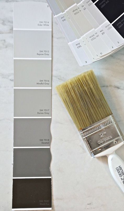 Sherwin Williams Repose Gray and Mindful Gray. Gauntlet Gray Accent Wall, Dark Gray Accent Wall Living Room, Gray Accent Wall Living Room, Sherwin Williams Repose Gray, Mindful Gray Sherwin Williams, Warm Grey Paint Colors, Repose Gray Sherwin Williams, Warm Gray Paint, Gauntlet Gray