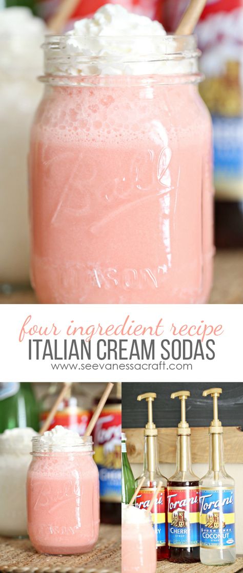 How To Make An Italian Soda, Torani Italian Soda Recipes, Cream Soda Mocktail, Swig Drink Recipes, Easy Italian Desserts, Italian Cream Soda Recipe, Cream Soda Recipe, Soda Stream Recipes, Italian Soda Bar