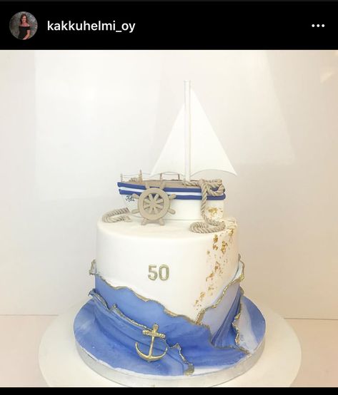 Merimieskakku, meri-aiheinen kakku Sailor Cake, Decorating Cake Ideas, Boat Cake, Decor Tort, Rose Flower Pictures, Flower Pictures, Rose Flower, Cake Ideas, Cake Decorating