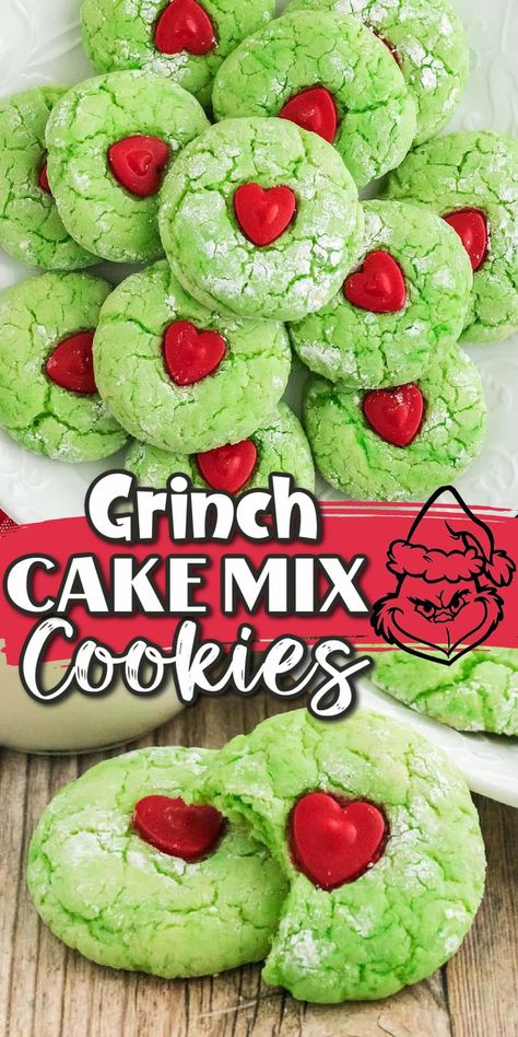 Fun Cookie Recipes, Grinch Cookie, Work Treats, Green Cookies, Grinch Cake, Christmas Cookie Cake, Christmas Cookie Recipes Holiday, Grinch Cookies, Christmas Baking Recipes