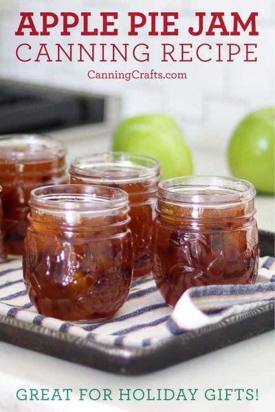 Apple Pie In A Jar Canned, Canning Recipes For Gifts Holidays, Apple Pie Preserves, Apple Pie Jelly Recipe Canning, Canned Apple Jam, Canning For Christmas Gifts, Apple Pie Jelly Recipe, Apple Jam Canning Recipes, Apple Pie Jam Recipe