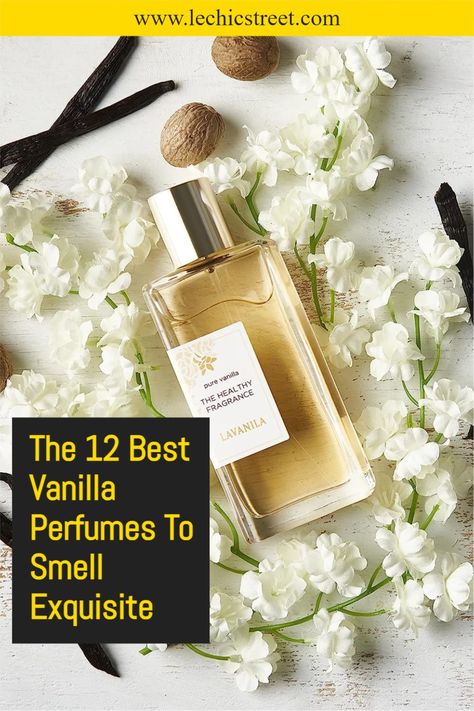 The 12 Best Vanilla Perfumes To Smell Exquisite. Looking for that sweet aesthetic with these vanilla perfumes? Check out the best perfume aesthetic that are vanilla perfumes. Lots of gorgeous sweet smelling perfumes and fragrances that are sweet smelling. Check out of the list of the best and classic vanilla perfumes that you will love. #perfume #fragrances #vanilla #aesthetic #vanillaperfume #vanillafragrances Vanilla Fields Perfume, Best Affordable Vanilla Perfume, Rich Smelling Perfume, Vanilla Sandalwood Perfume, Top Vanilla Perfumes, Sweet Vanilla Perfume, Diy Vanilla Perfume, Best Vanilla Perfume For Women, Vanilla Scent Aesthetic