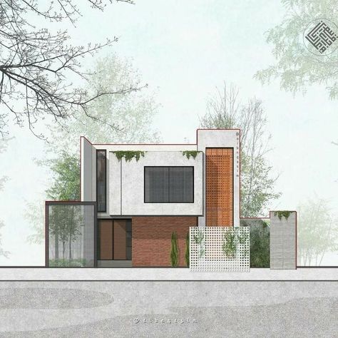 House Concept, Architecture Drawing Plan, Interior Architecture Drawing, Facade Architecture Design, Architectural Rendering, Modern House Facades, Architecture Design Drawing, Modern Exterior House Designs, Architect Design House