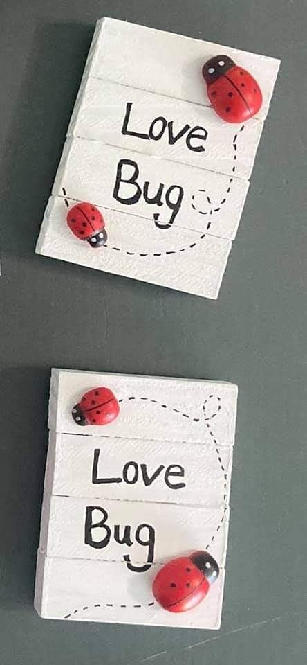 Ladybug Crafts For Adults, Bee Projects, Bug Craft, Ladybug Decor, Bug Gifts, Crafts Spring, Sign Inspiration, Valentine Decoration, Ladybug Decorations