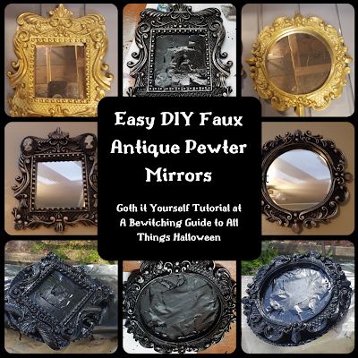 Halloween Easy Diy, Dark Crafts, Mirror Redo, Goth It Yourself, Academia Prints, Selfie Photo Booth, Diy Gothic, Gothic Mirror, Victorian Picture Frames