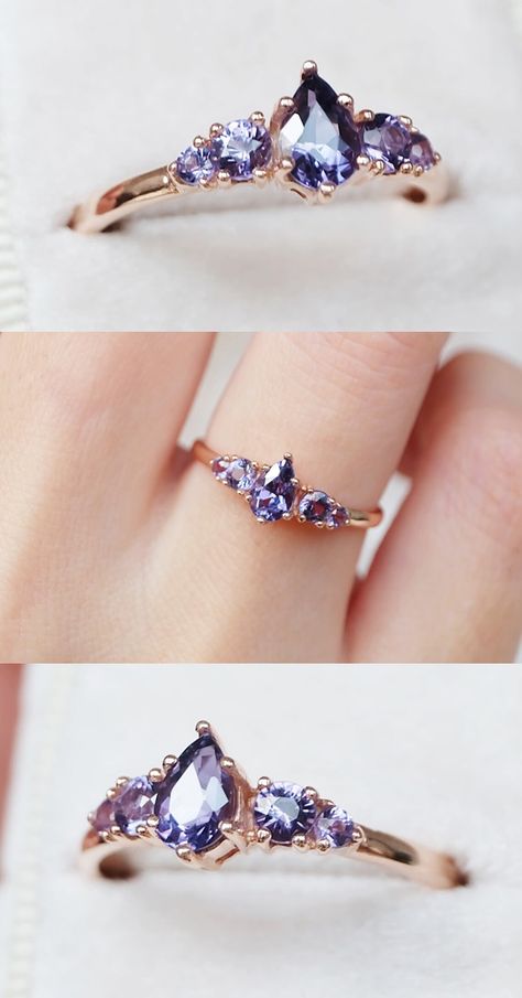 Alexandrite Jewelry, Jewelry For Girls, Ring Cluster, Alexandrite Engagement Ring, Alexandrite Ring, Unique Engagement Ring, Birthday Ring, 13th Birthday, Shiny Things