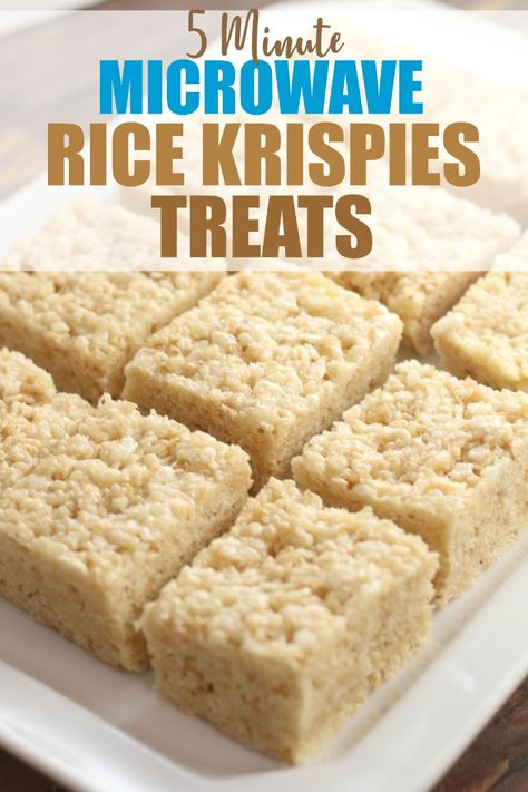 Microwave Rice Krispie Treats, Rice Cereal Treats, Microwave Rice, Krispie Treats Recipe, Rice Krispies Treats, Rice Recipes For Dinner, Krispies Treats, Cereal Treats, Microwave Cooking