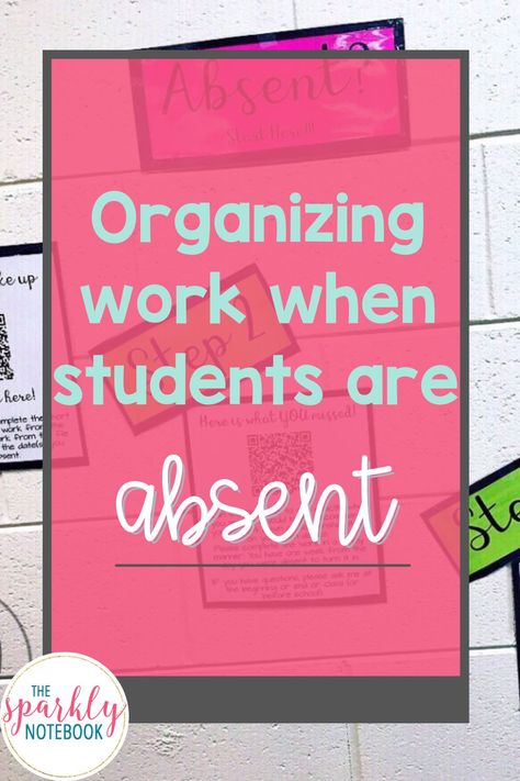 Student Absent Work Classroom Organization, Absent Student System, Absent Work Organization Middle School, Absent Student Work, Middle School Classroom Organization, Absent Work, Absent Students, Middle School Teacher, Classroom Hacks