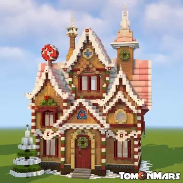 Santas Grotto Minecraft, Ginger Bread House Minecraft, Minecraft Santas Workshop, Christmas Cottage Minecraft, Mincraft Idea Houses Christmas, North Pole Minecraft, Snow Build Minecraft, Minecraft Santas Village, Christmas In Minecraft